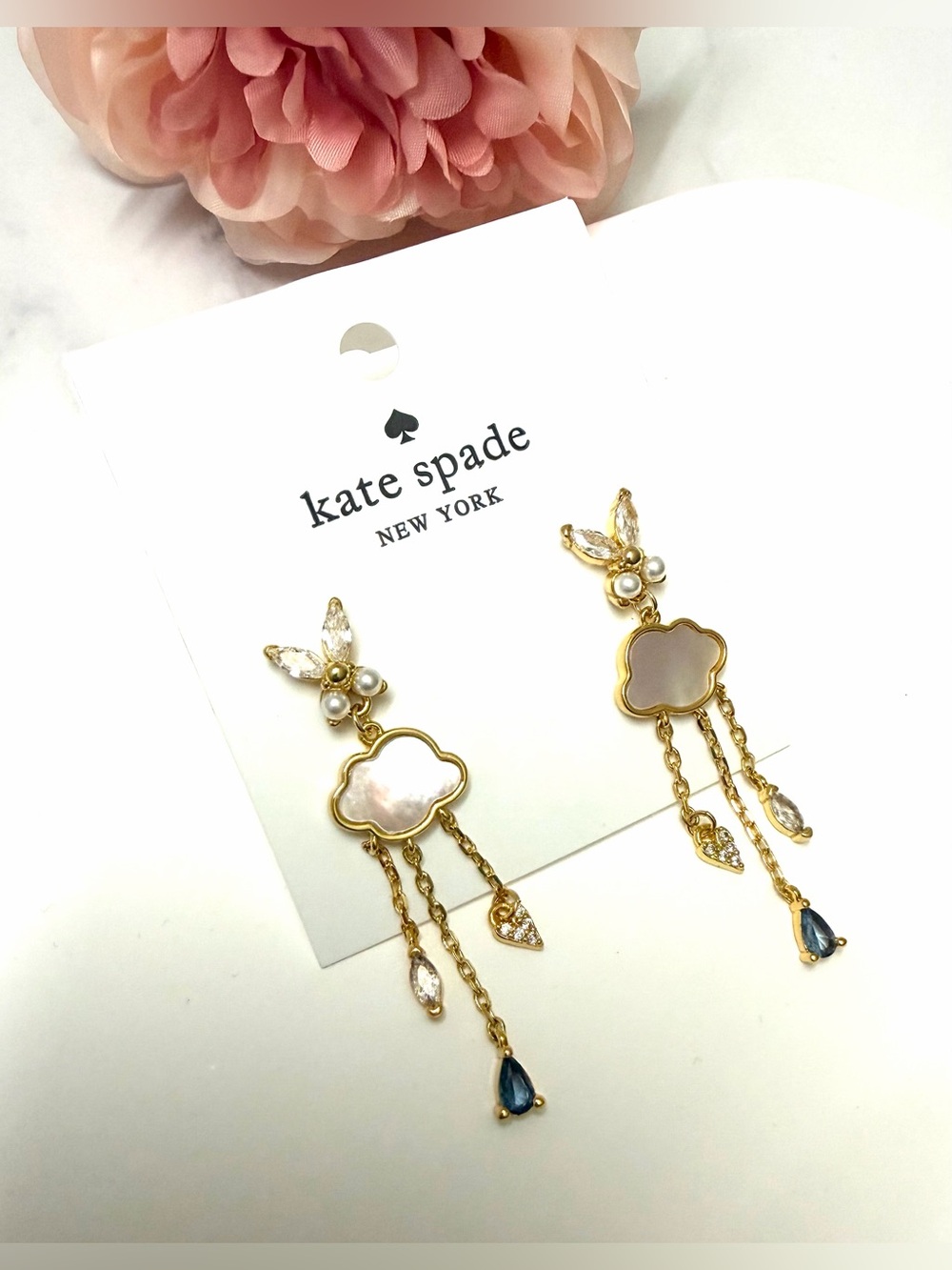 kate spade Gold-Tone Mother-of-Pearl Drop Earrings